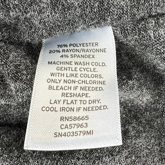 Something Navy Gray Tulip Dress Stretch Ruched Crew Neck Drop Shoulder S Small - Picture 7 of 8